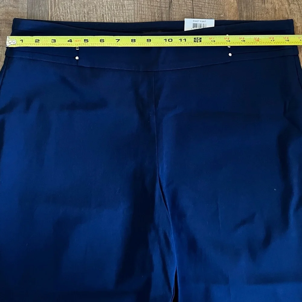 JM Collection Blue Chinos StraightLeg Design pants. Women’s size XL short. NWT - Picture 4 of 9